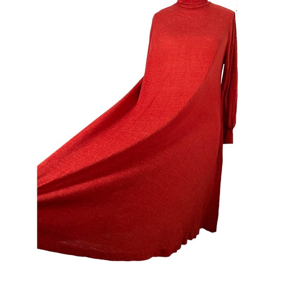 VTG Jersey Modeller SWEDEN Heathered Orange Mock Neck Swing Tent Dress - Picture 2 of 12